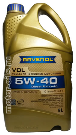 Ravenol VDL 5W-40 Diesel-Fullsynth 5 литров